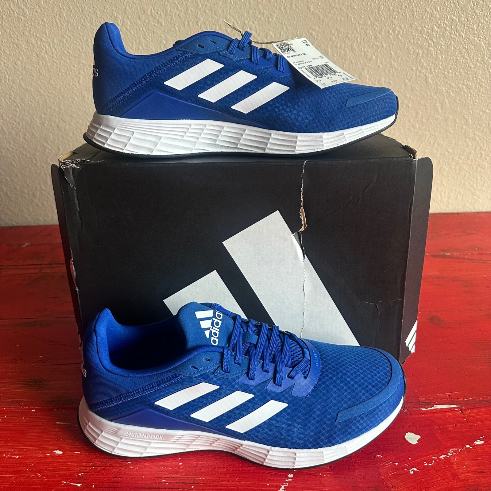 Adidas Duramo Sl Men's Size 10 Running Shoes Blue White Athletic Sneakers New